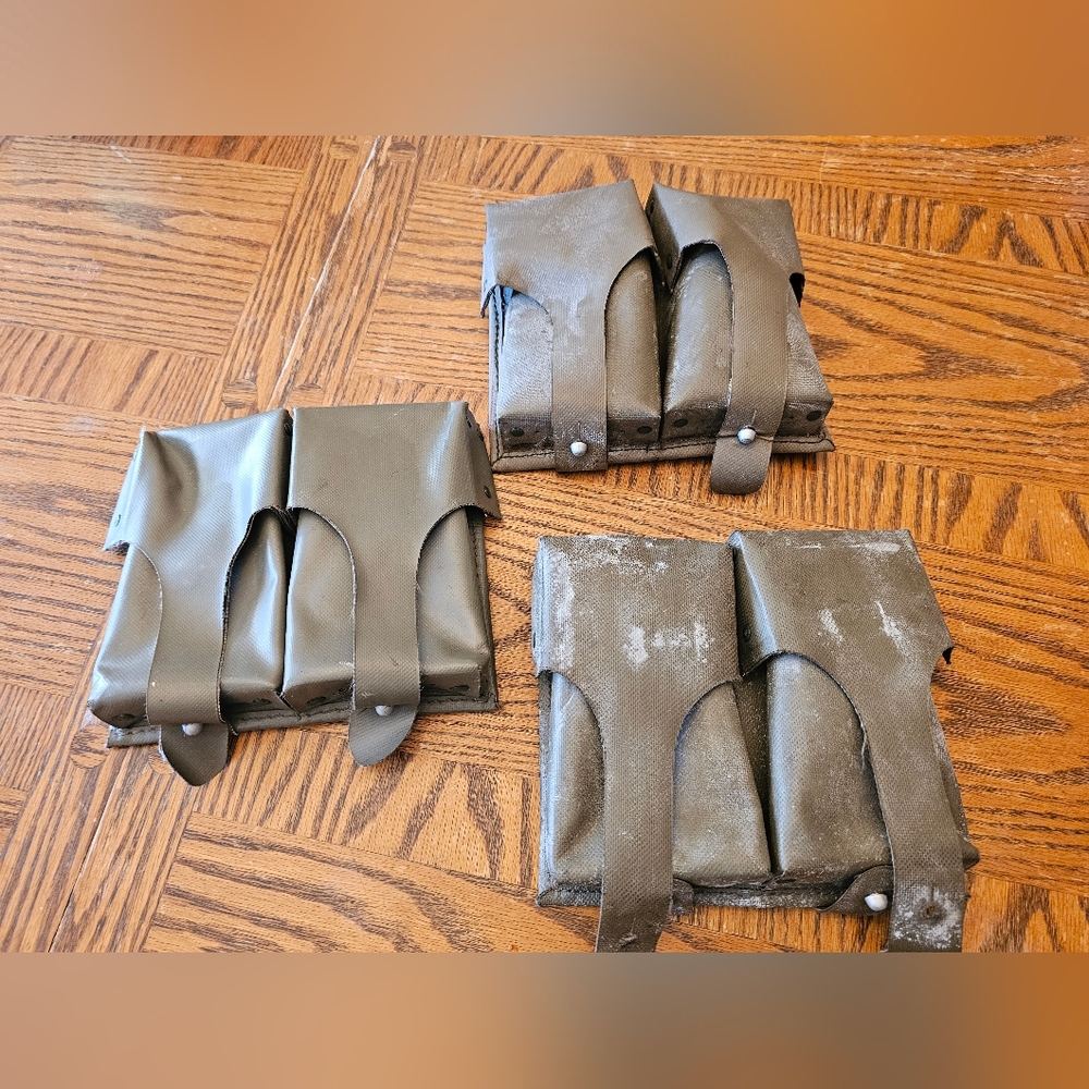 3 vintage German Brundeswehr G3 double magazine pouches